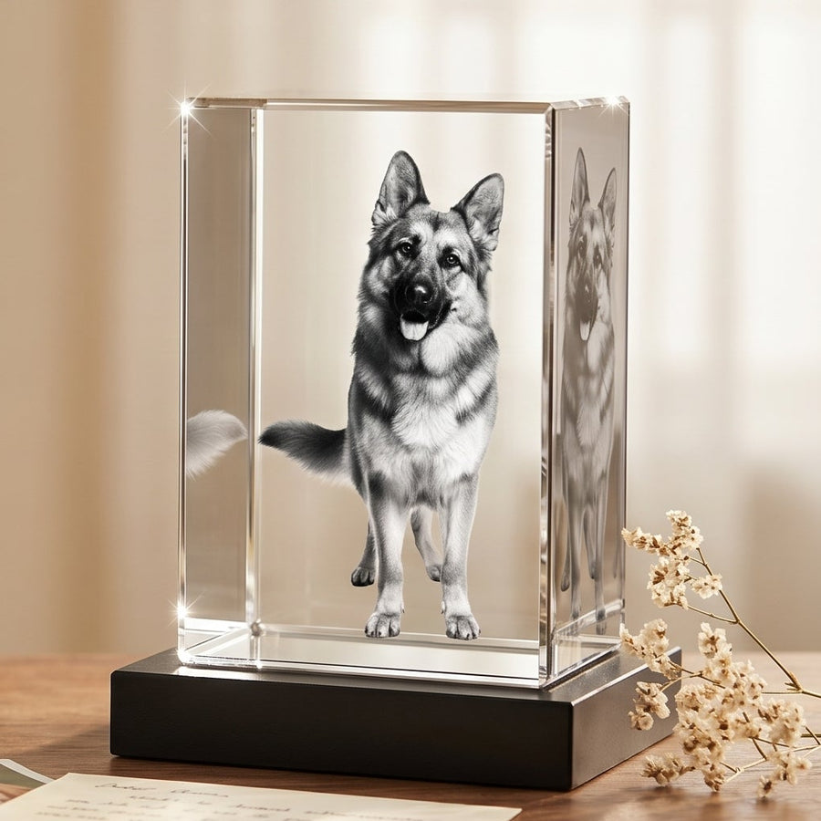 Portrait pet crystal keepsake